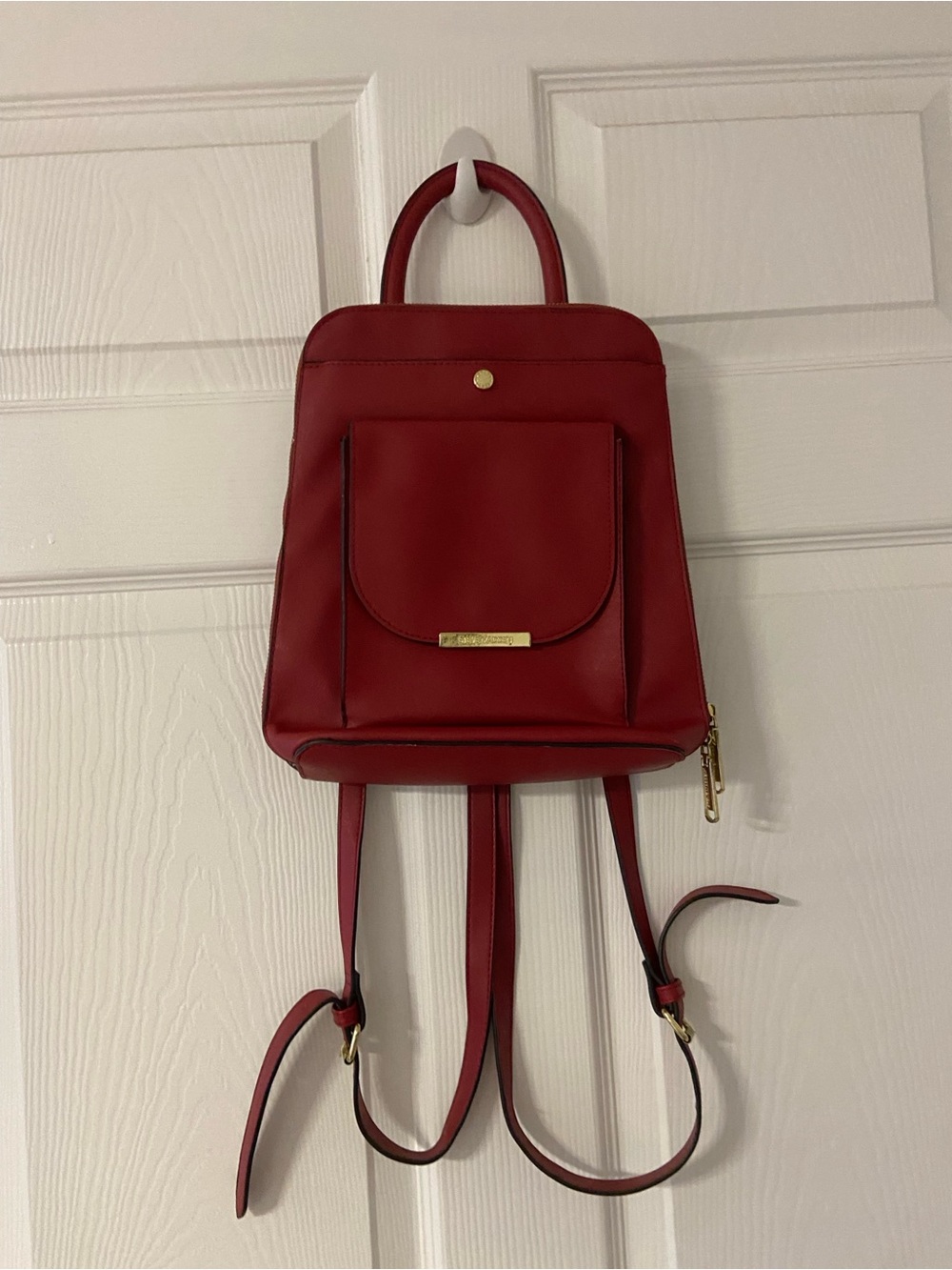 STEVE MADDEN Red Berry Faux Leather Zip-Around BMARINO Backpack *ALTERED